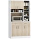 image 1 of HOMCOM Kitchen Buffet w/ Hutch Multi Storage Cupboard Cabinet Server Sideboard