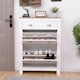 image 2 of Shoe Storage Cabinet with Flip Drawers & Top Drawer  Space-Saving Organizer for Entryway & Bedroom White