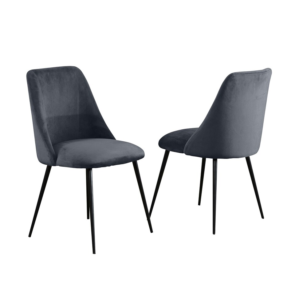 image 1 of Morandi Velvet Dining Chairs - Set of 2 - Grey