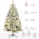 image 5 of HOMCOM 4.5ft Prelit Snow Flocked Artificial Christmas Tree Xmas Tree with 150 Colourful or Warm White LED Lights  Green