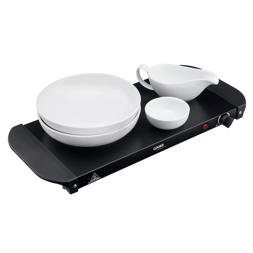 image 1 of Cooks Professional 3-Section Buffet Warmer 4.5L with Hotplate Function | Black | Black | 1