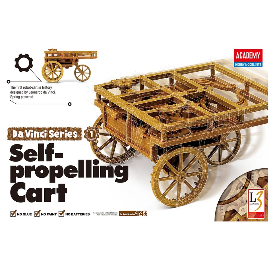 image 1 of Academy Da Vinci Series Self-Propelling Cart Model Kit