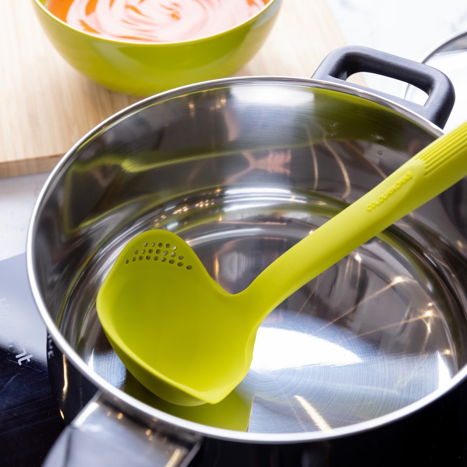 image 1 of Colourworks Silicone Kitchen Ladle with Spout Green