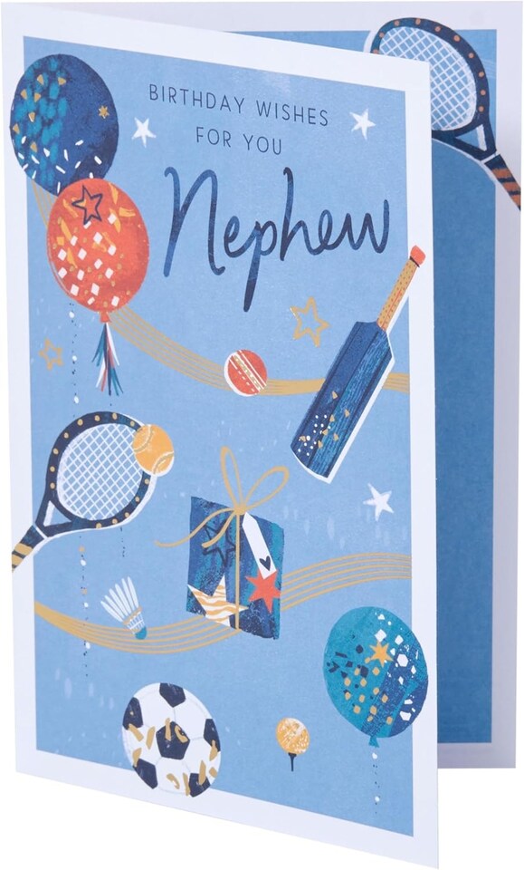 image 1 of Sport Equipment Design Nephew Birthday Card