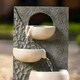 image 3 of Primrose Solar Two Tone Pouring Bowls Tiered Water Feature with Lights 48cm