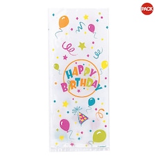 Unique Party Happy Birthday Cello Bags (Pack Of 20) - Multicoloured - One Size