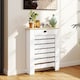 image 2 of HOMCOM Radiator Cover with Drawer, Horizontal Slat, 78cm, White | White | White with wood-effect top | 1