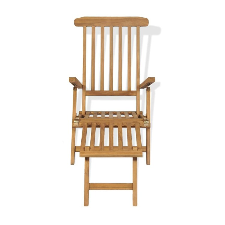 Deck Chair With Footrest Solid Teak Wood