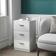 image 7 of COSTWAY Wooden Nightstand w/3 Drawers Space-saving End Table White