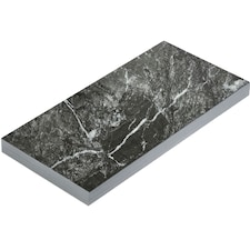 NOVECRAFTO Black Self Adhesive Vinyl Floor Tiles - 12”x24” (30.48x60.96cm) - Large Peel & Stick Waterproof Marble Effect Flooring - Pack of Tiles Black | 1.85 sqm