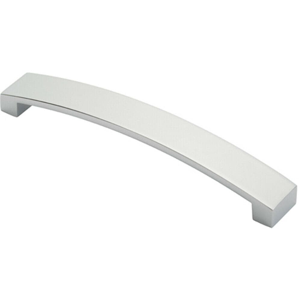 Loops Flat Curved Bow Pull Handle 172 x 25mm 160mm Fixing Centres Polished Chrome