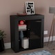 image 8 of Vida Designs Azura 1 Door LED Sideboard Buffet Cabinet Storage, Black | Black | 1