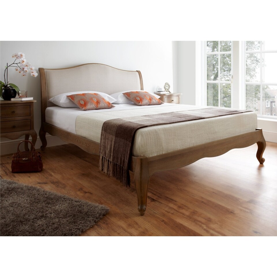 image 1 of Oak Finish Super King Size Bedframe  in Light Brown