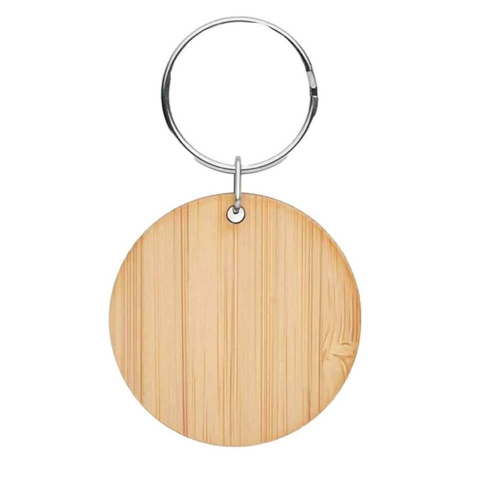 image 1 of MidOcean RoundBoo Round Bamboo Keyring - Wood - One Size