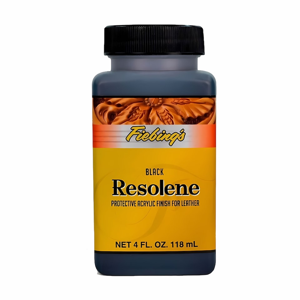 image 1 of Fiebing's Resolene Finisher - Acrylic Top Coat to Seal and Protect Leather 4oz | Black | Black