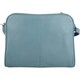 image 2 of Genuine Soft Leather Crossbody Shoulder Handbag with Suede Panelling Blue | Aqua