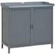 image 1 of Outsunny Garden Storage Cabinet Potting Bench Table with Galvanized Top, Grey