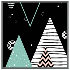 Triangles, circles & zig zag patterns (Picutre Frame) Grey | M