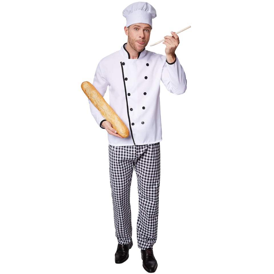 image 1 of Mens chef costume | White | black/white | L | 1