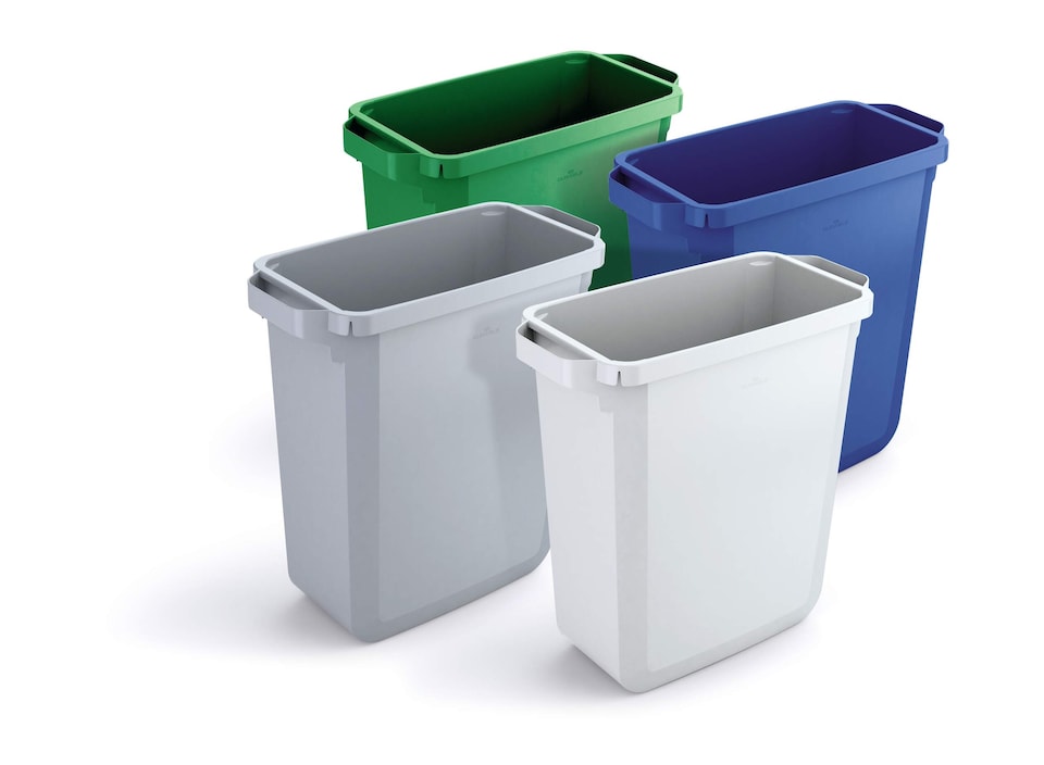 image 1 of Durable 60L Waste Bin Yellow | Rectangular Recycling Bin | Food Bin | DURABIN | Yellow
