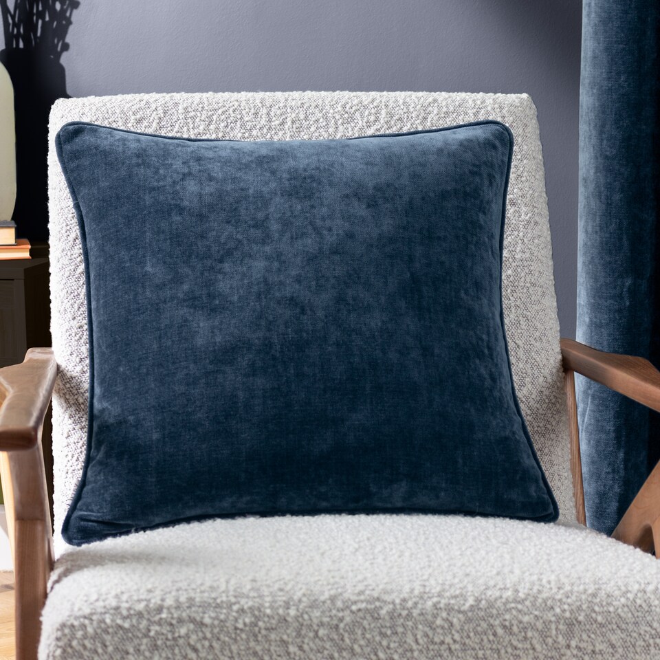 image 1 of Yard Heavy Chenille Piped Cushion | Blue | Navy | 50 x 50cm | 1