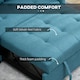 image 6 of HOMCOM 2 Seater Sofa Bed, 120 cm Convertible Bed Settee, Modern Fabric Loveseat Sofa Couch with 2 Cushions, Side Pockets for Living Room, Guest Room, Blue