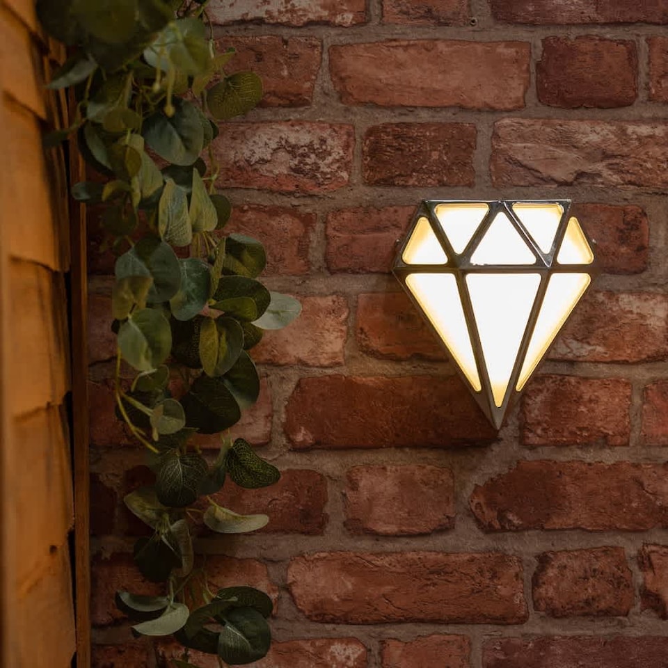 image 1 of ValueLights Diamond Chrome IP44 Rated Bathroom Frosted Integrated LED Wall Light