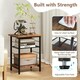 image 4 of COSTWAY 2PCS End Table Height Adjustable 3-Tier Side Table Brown