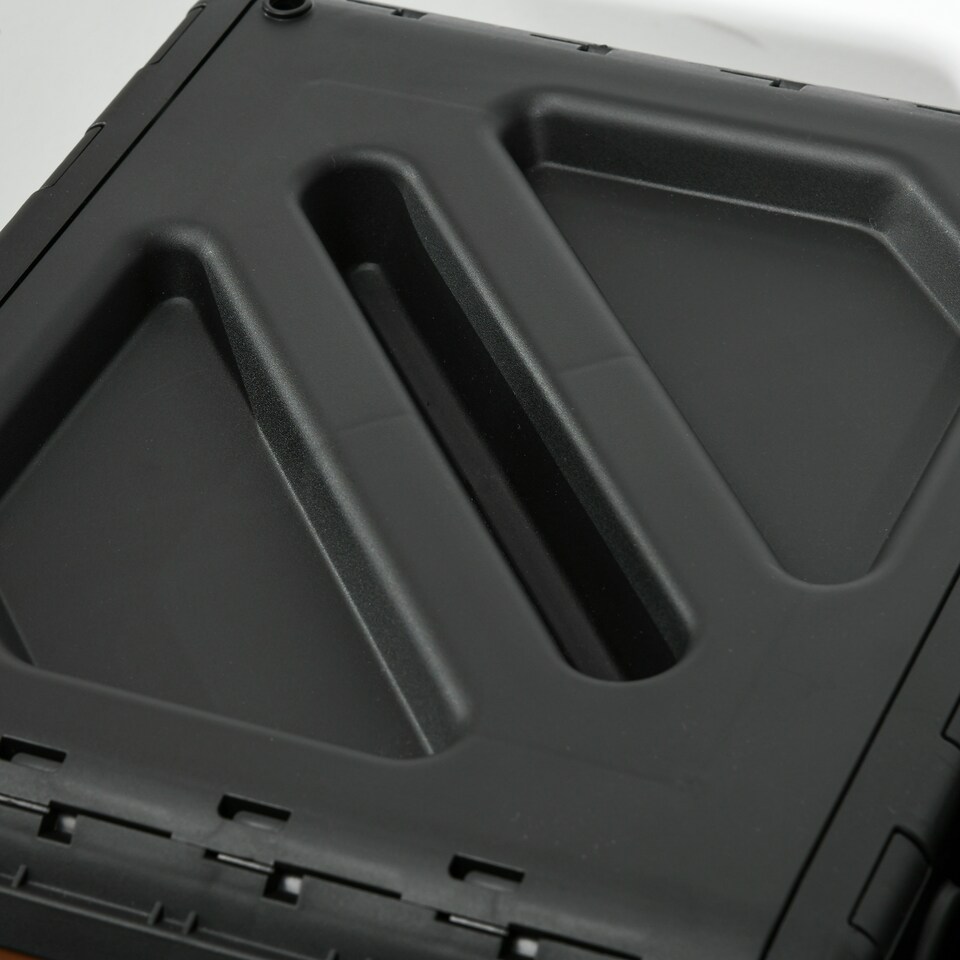 image 1 of Outsunny 130L Compost Bin Dual Chamber Rotating Composter w Ventilation Holes | Brown | Dark Brown and Black