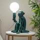 image 3 of ValueLights George Monkey Dark Green Velvet Table Lamp & Bulb | Green