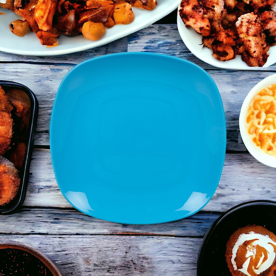 image 1 of 6x Plastic Side Plates | Blue | 1