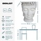 image 3 of White Oval Face Planter Head Buddha Plant Pot Indoor Pot Cover L26.5 W25 H34 cm, 8.4 ltrs Cap.