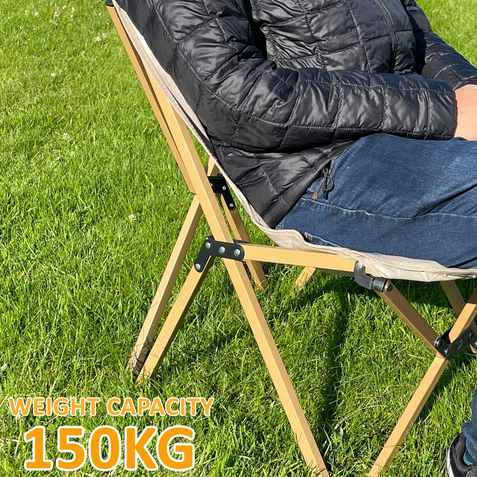 image 1 of Folding Camping Chair Portable Canvas Butterfly Chair for Adults Up to 150kg N/A