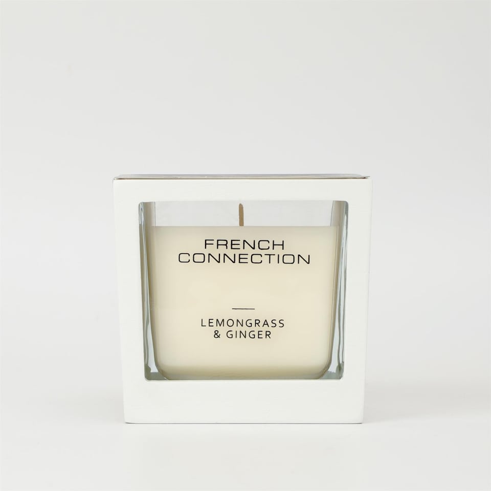 French Connection Wooden Collection Lemongrass & Ginger Candle 200g