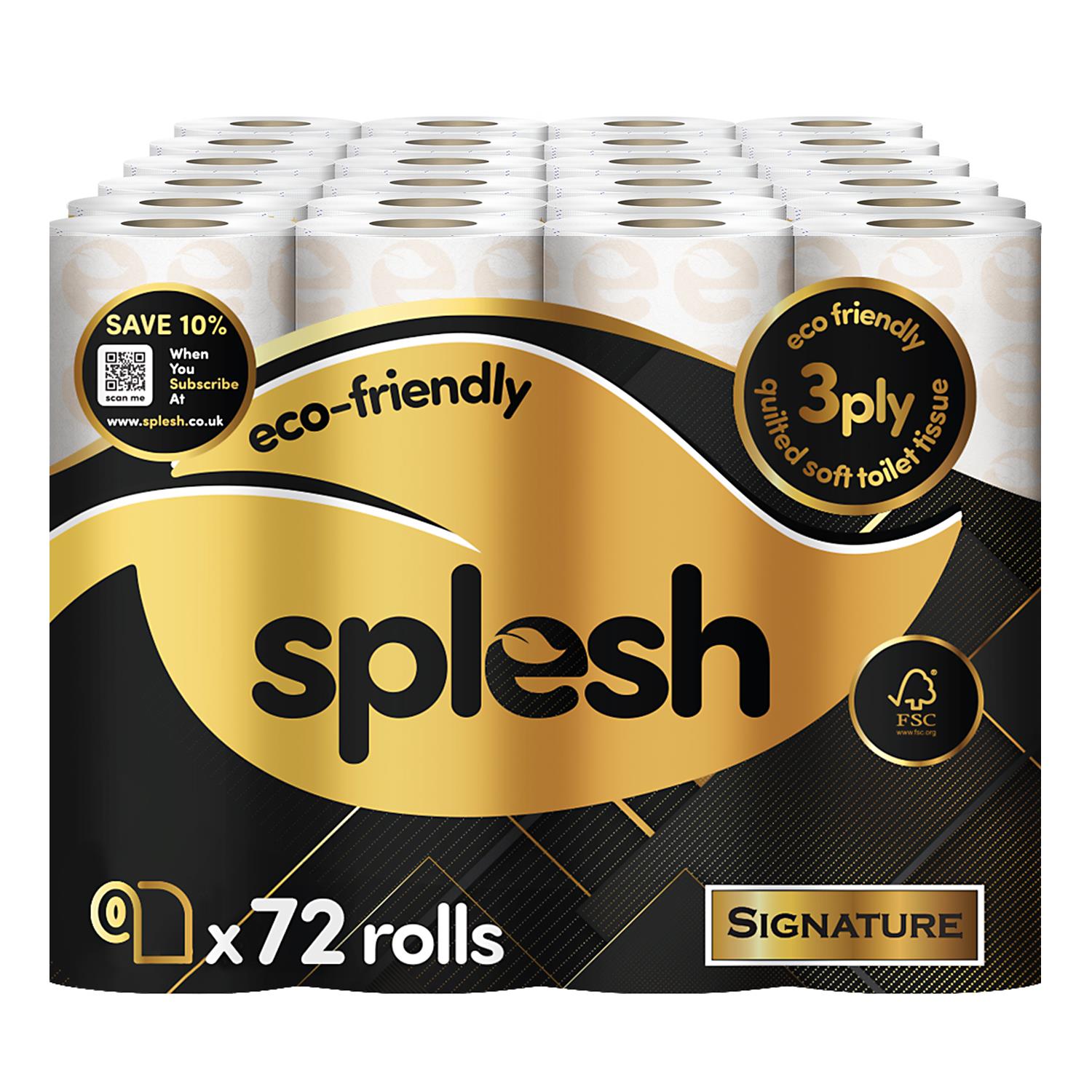 Splesh Toilet Roll Signature Scented 72 Rolls|Quilted 3-Ply Soft Toilet Paper
