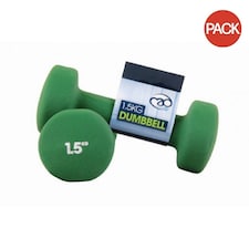 Fitness Mad Neoprene Dumbell Set (Pack Of 2) - Green - 1.5kg