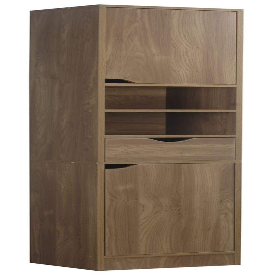 image 1 of 2 Door 1 Drawer Bathroom Cabinet Brown | Oak / Oak