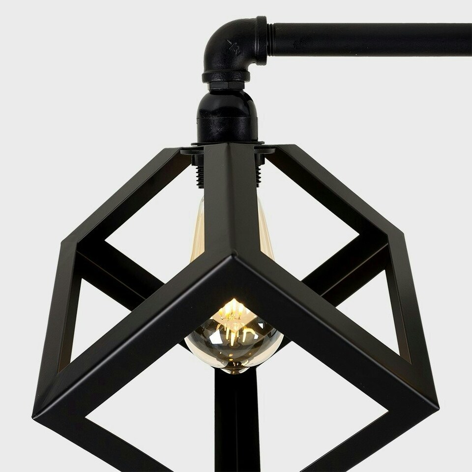 image 1 of ValueLights Luiggi Industrial 3 Way Black Ceiling Bar Light | Black