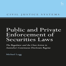Public and Private Enforcement of Securities Laws Hardback Book