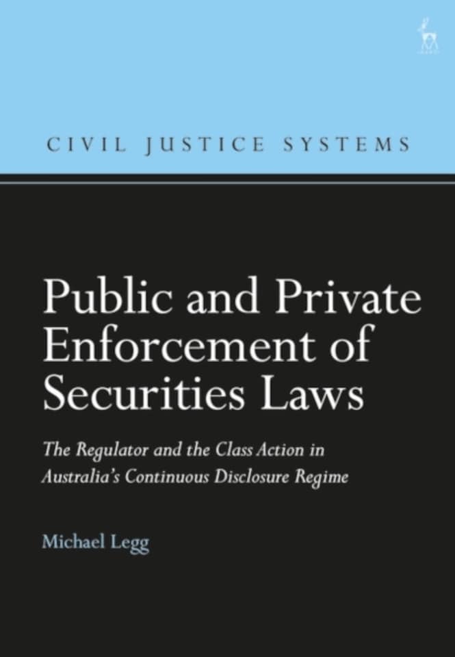 Public and Private Enforcement of Securities Laws Hardback Book