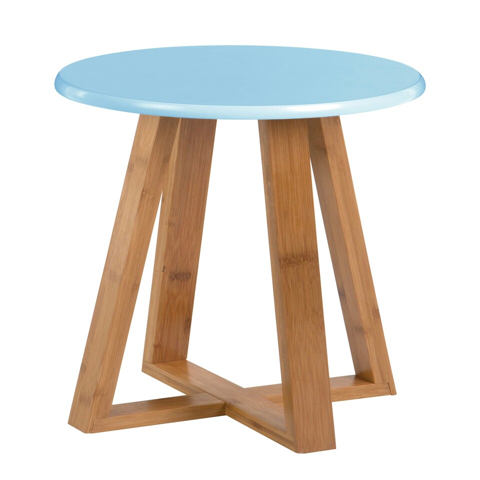 image 1 of Interiors by Premier Viborg Blue Bamboo Round Stool