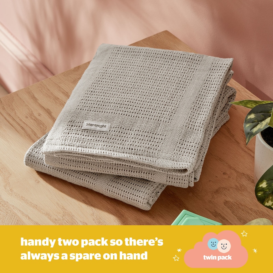 image 1 of Silentnight Safe Nights Cellular Blanket - 2 Pack