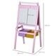 image 7 of HOMCOM Kids Wooden Art Easel with Paper Roll Double-Sided Chalkboard, Whiteboard | Pink | Pink