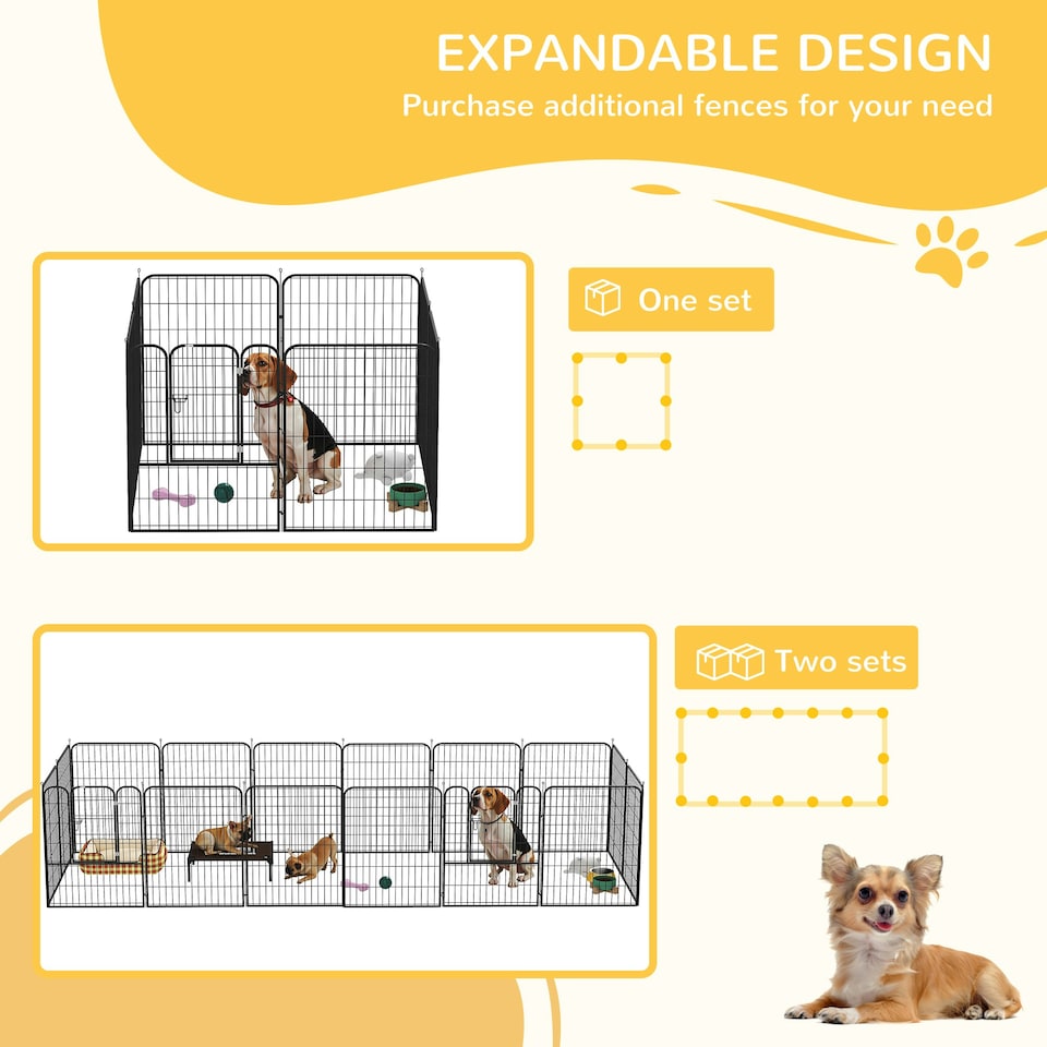 image 1 of PawHut 8 Panels Heavy Duty Puppy Play Pen for Large, Medium Dogs 100Hcm