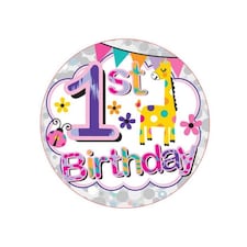 Kaleidoscope Giraffe 1st Birthday Badge - Multicoloured - One Size