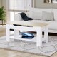 image 2 of Vida Designs Lift Up Coffee Table With Storage Compartment & Shelf, White & Oak