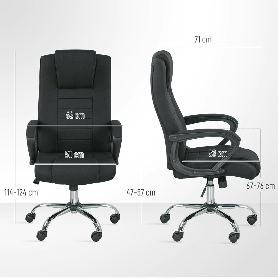 image 1 of Vinsetto Office Chair for Desk, with Height Adjustable, Wheels, Black Black