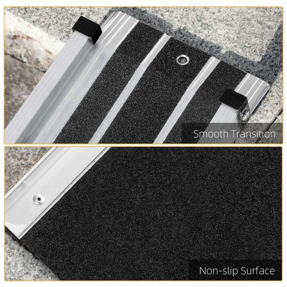 image 1 of HOMCOM Aluminium Telescopic Wheelchair Ramps 122cm 270kg Folding