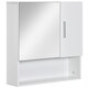 image 1 of kleankin Bathroom Mirror Cabinet, Wall Mounted Storage Cupboard Organizer with Double Doors and Adjustable Shelf, White