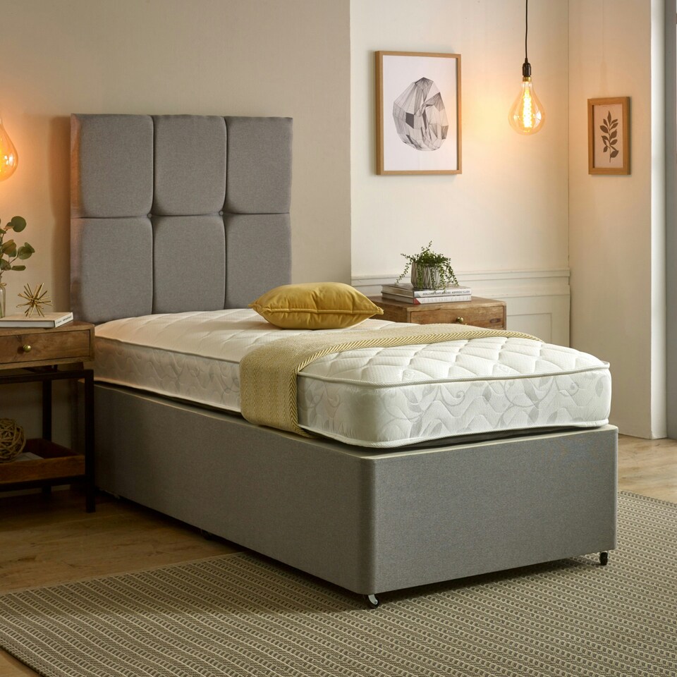image 1 of Cooltouch Hybrid Shorty Mattress - 18cm Deep, Memory Foam & Coil Spring Support | White | Double